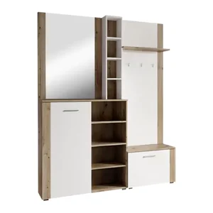 FANDU Předsíňová sestava – bílá / dub artisan