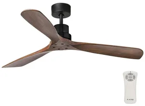FARO LANTAU Stropní ventilátor s dálkovým ovládáním, 132 cm, černá/hnědá