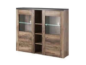 FEDRA vitrína 2D – ořech satin/touchwood