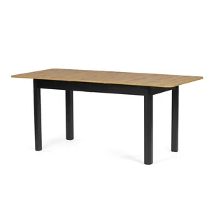 Fenulel Rozkládací jídelní stůl 140/180x80 cm – divoký dub, černé nohy