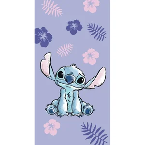 Fialová dětská bavlněná osuška 70×140 cm – Lilo a Stitch, Jerry Fabrics