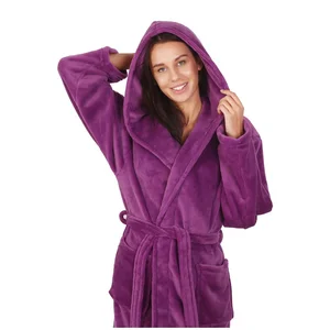 Fialový unisex župan z mikrovlákna DecoKing Robby XS