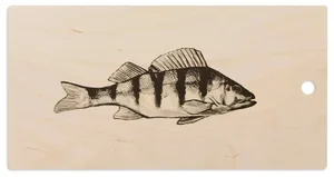 Finské prkénko s motivem okouna 43x22 cm