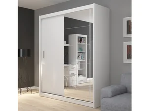 FLINT skříň se zrcadlem 180 cm, bílá