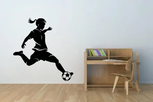Fotbalistka na zeď 60x63 cm Černá