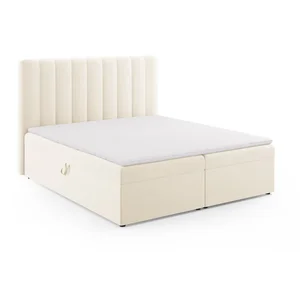 Gina Béžová boxspring postel 180x200 s úložným prostorem