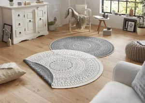 Hanse Home Twin-Wendeteppiche 103143 – kruhový koberec, šedý, průměr 200 cm