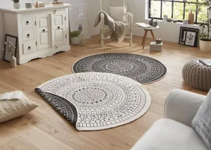 Hanse Home Twin-Wendeteppiche kruhový koberec Ø240 cm, černá