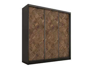 HARAZIA 180 cm šatní skříň černá mat / ořech art deco