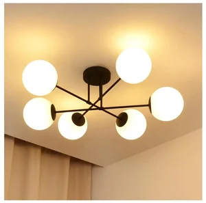 Helam Moon Černý Přisazený Lustr 6xE27