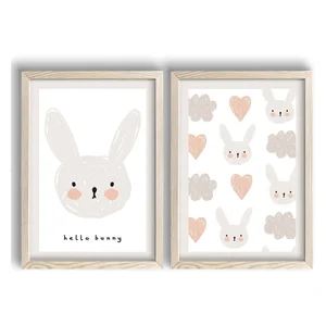 Hello Bunny – sada 2 dětských obrazů 38×53 cm