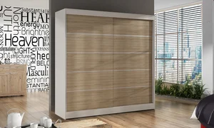 HEMIS IV – šatní skříň, bílá/dub sonoma