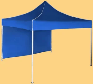 Hliníkový stan 3x3 m s boční plachtou, modrý