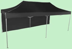 Hliníkový stan 3x6m s boční plachtou a černým provedením