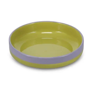 Hluboký talíř Duo 21 cm z kameniny, zeleno-fialový