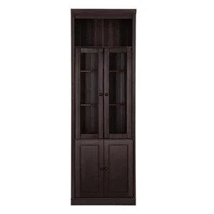 Hnědá borovicová vitrína Anita 74x223 cm