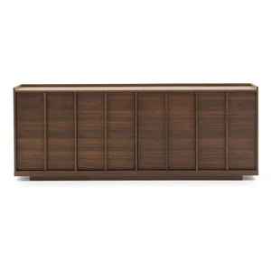 Hnědá komoda s dekorem ořechu 200x80x45 cm