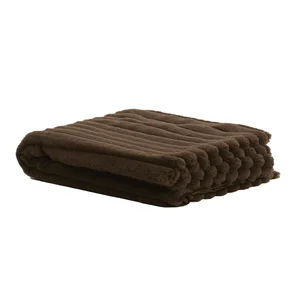 Hnědá mikroplyšová deka 130x170 cm Vajen