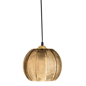 Hnědá závěsná skleněná lampa Adar Bloomingville