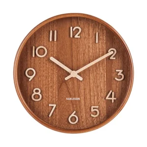 Hnědé nástěnné hodiny Karlsson Pure Small, 22 cm