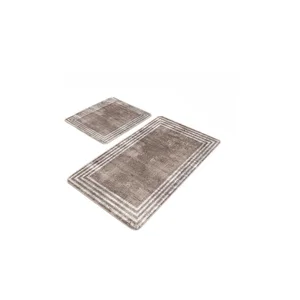 Hnědé sametové koupelnové předložky – sada 2 ks (60×100 cm a 60×50 cm) Mila Home