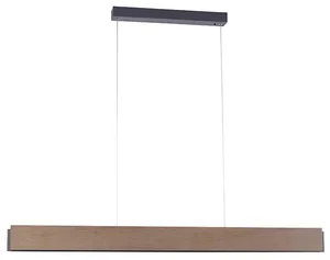 Hnědé závěsné LED svítidlo Ajdin 121 cm s dálkovým ovládáním