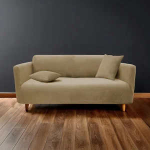 Hnědý 3místný napínací potah na pohovku Sacha