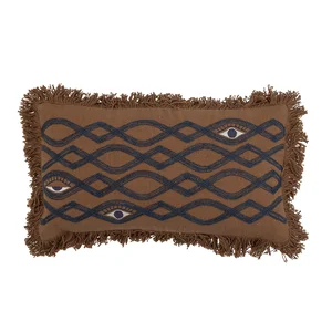 Hnědý bavlněný polštář Galia Bloomingville 50x25 cm