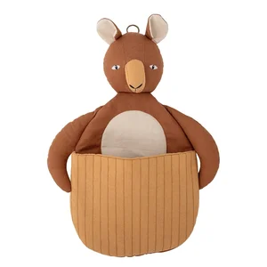 Hnědý látkový dětský úložný koš Bloomingville Mini