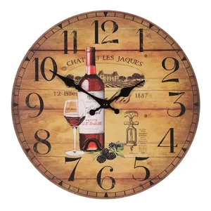 Hodiny s vínovým motivem, 34 cm
