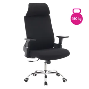 HOLGER — Kancelářské křeslo černé/chrom, nosnost 150 kg