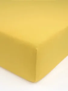 Hořčicové jersey prostěradlo s elastanem 220x200 cm