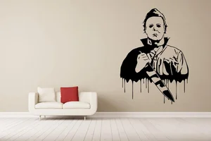 Horová postava Michael Myers Samolepka na zeď 40x55 cm Černá