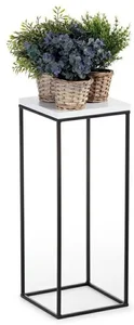 HowHomely Moderní stojan na květiny BASICLOFT 60x24 cm černobílý