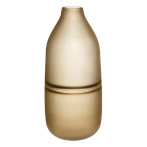 Hübsch Frosted – hnědá skleněná váza, 30 cm
