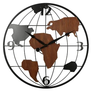 HW4014 Nástěnné hodiny s globusovým motivem