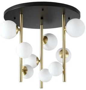 Ideal Lux LED Lustr PERLAGE 9xG9 3W 55cm zlatý/bílý