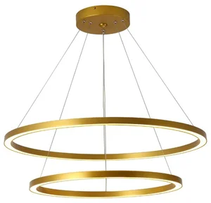 Immax NEO FINO Smart závěsné svítidlo 2 kruhy 60+80cm 93W zlaté Zigbee 3.0