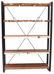 Indická knihovna Retro 140x200x35 cm z recyklovaného mango