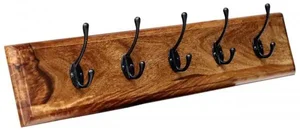 Indický věšák s 5 háčky Jali 80x15 cm