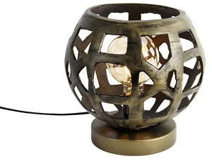 Industriální stolní lampa v starožitném zlatě