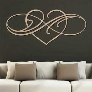 Infinity Love - Romantický dřevěný dekor na zeď