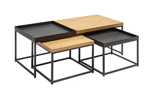 INVICTA INTERIOR Konferenční set Loft 3ks dubový vzhled