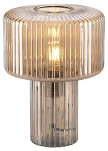Jantarová stolní lampa Andro s žebrovaným designem