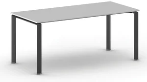 Jednací stůl PRIMO INFINITY 180x90 cm, černé nohy, šedé provedení