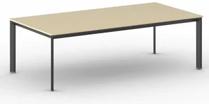 Jednací stůl PRIMO Invitation 240x120 cm černá s břízovou deskou