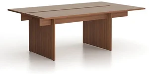 Jednací stůl SOLID s přísedícím, 210x125 cm, ořech