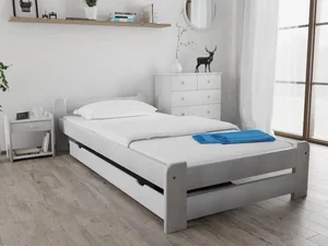 Jednolůžko Emily 80x200 cm s masivním rámem a bílým lakem
