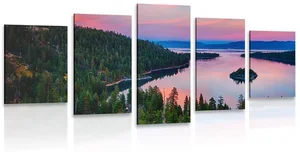 Jezero za soumraku - Pětidílná plátna pro váš interiér