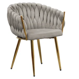 Jídelní křeslo DEILA Velvet Taupe s chromem